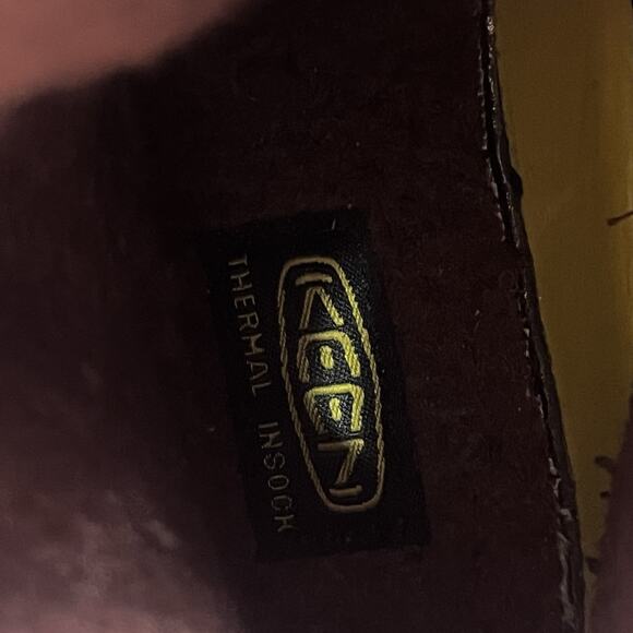 Keen Womens Sz 9 Vail Tan Leather Red Insulated Waterproof Lace-Up Zip Boots - Picture 7 of 12